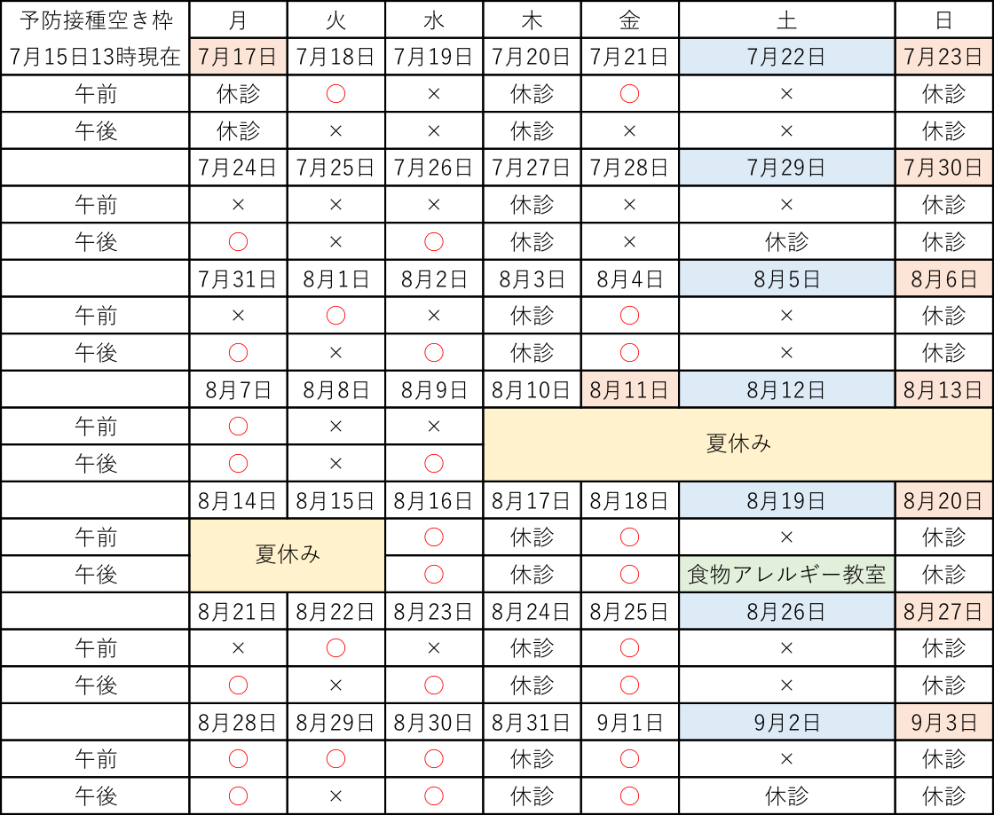 夏休みのうちになるべく予防接種を済ませましょう！