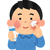 薬を塗る男の子